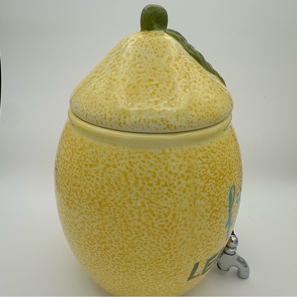 Vtg Cracker Barrel stoneware collection Fresh lemonade drink dispenser - Picture 8 of 15